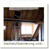 Dachstuhlsanierung und Verstürgung mit Holz und Stahl in der Vosstraße in München