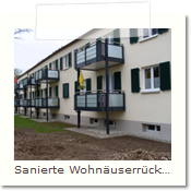 Sanierte Wohnäuserrückseite Ehrenbürgstraße 25-31 in Aubing 